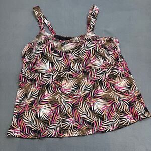 Lands End Tropical Botanical Underwire Swim Top Tankini Plus Size 3X 24W-26W